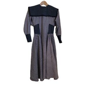 Vintage Gunne Sax Gingham, Prairie-Collar Dress Size 2-4